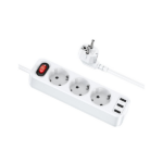 Сетевой фильтр Hoco NS2 3 розетки+2USB 1,8м EAC Белый